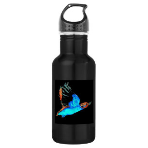 Eisvogel an der Nachtvogel-Kunst Edelstahlflasche