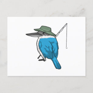 Eisvogel Angelrod Angelrute Postkarte