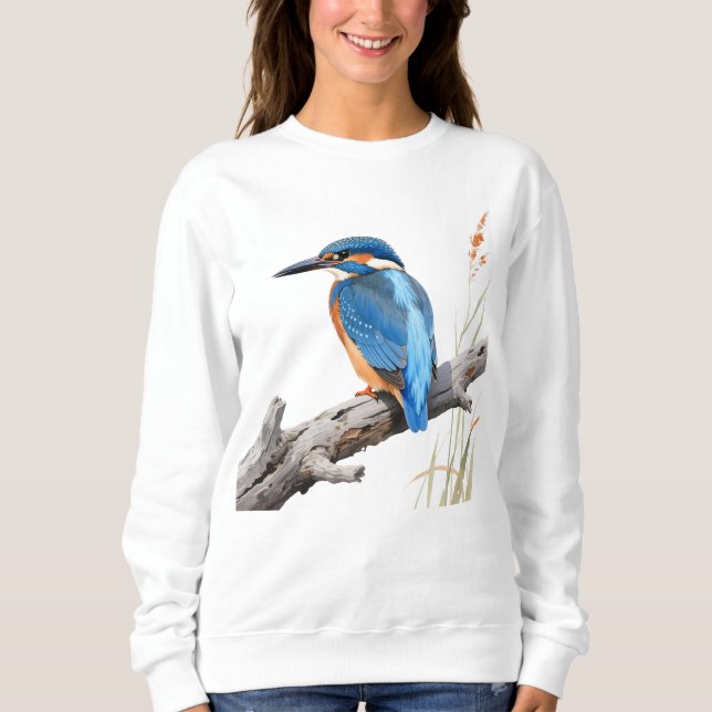 Eisvogel auf Treibholz Sweatshirt (Vorderseite)