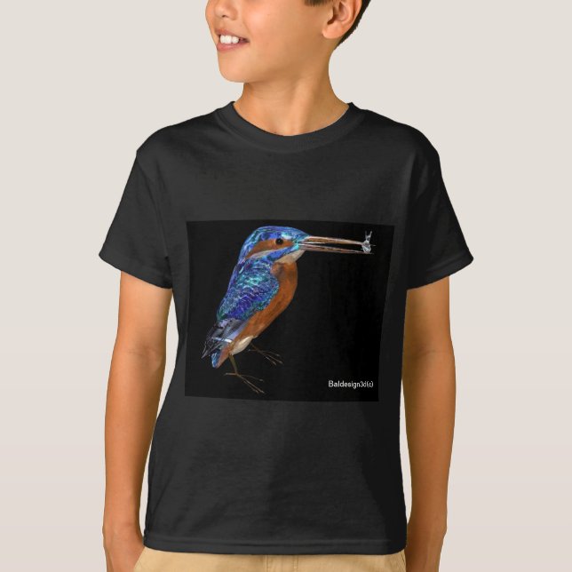 EISVOGEL, elektrisches Blau, schwarz T-Shirt (Vorderseite)