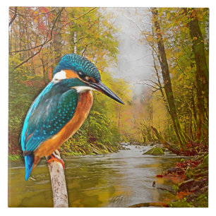 Eisvogel-Fluss Fliese
