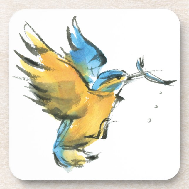 Eisvogel Getränkeuntersetzer (Vorderseite)