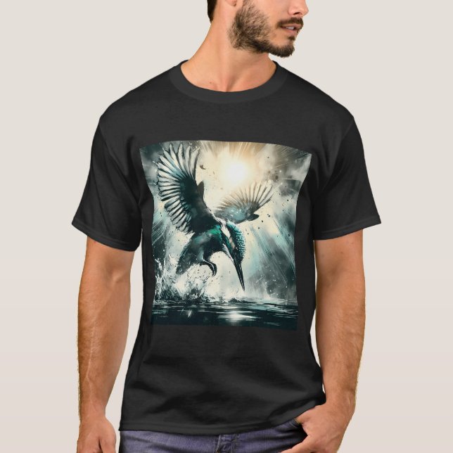 Eisvogel, KI-generierte Kunst T-Shirt (Vorderseite)