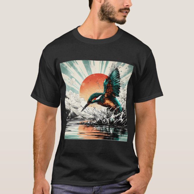 Eisvogel, KI-generierte Kunst T-Shirt (Vorderseite)