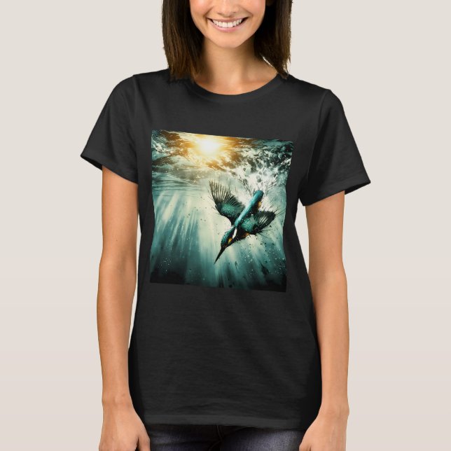 Eisvogel, KI-generierte Kunst T-Shirt (Vorderseite)