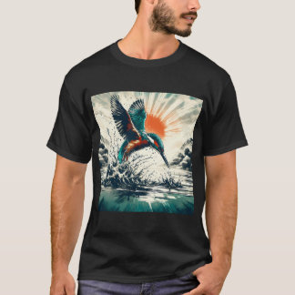 Eisvogel, KI-generierte Kunst T-Shirt