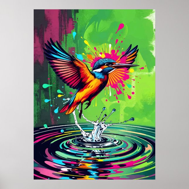 Eisvogel-Kunst Poster (Vorne)