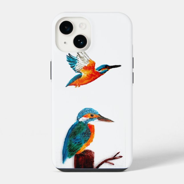 Eisvögel Kunst Zwei iPhone Hülle (Rückseite)