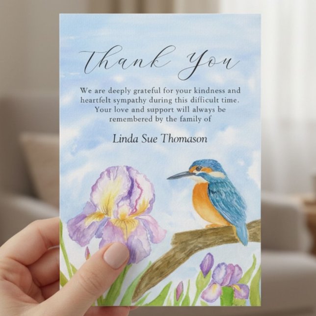 Eisvogel Lila Iris Lebensfeier Dankeskarte (Von Creator hochgeladen)