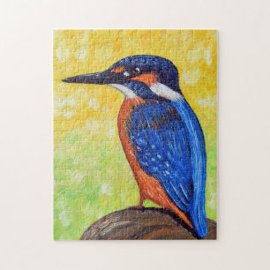 Eisvogel-Malerei-Postkarte Puzzle