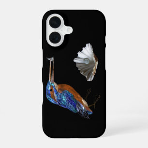 Eisvogel, Meeresmuschel und Perle Elektrisch Blau, iPhone 16 Hülle