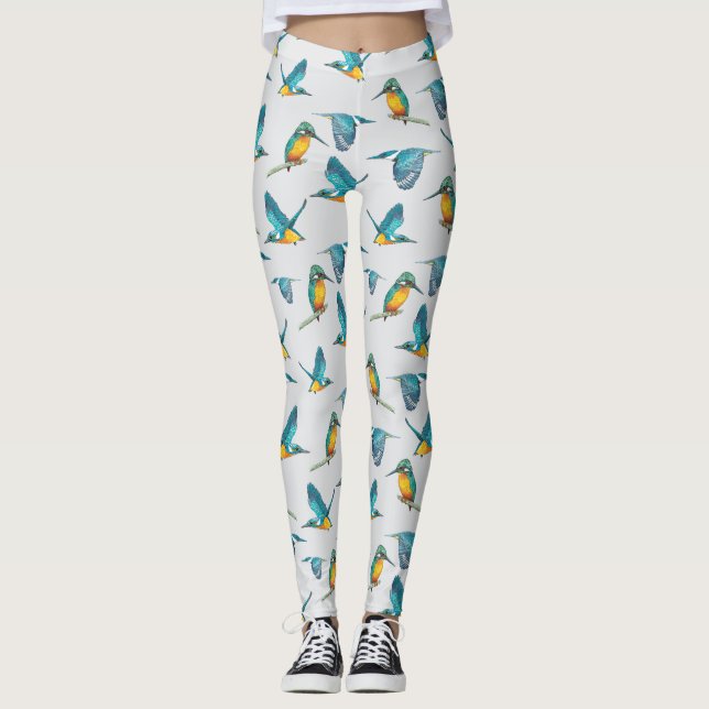 Eisvogel-Muster Leggings (Vorderseite)