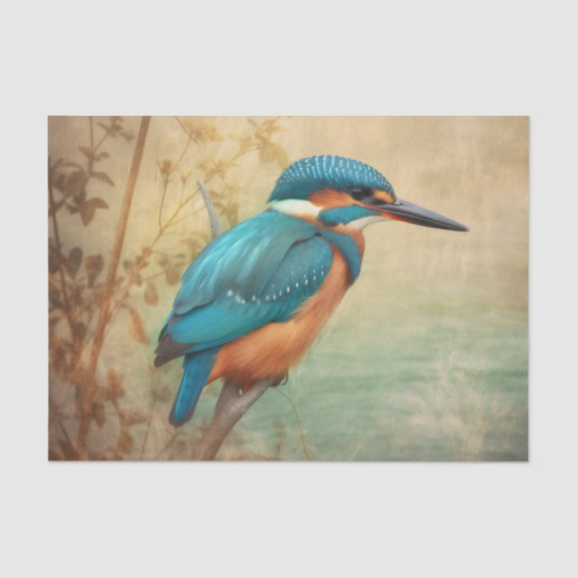 Eisvogel schönes Decoupage-Papier Seidenpapier (Vorderseite)