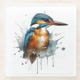 Eisvogel Splash Glasuntersetzer