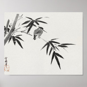 Eisvogel und Bambus (19. Jahrhundert) Poster