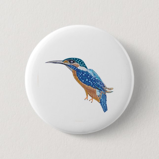 Eisvogel-Vogel Button (Vorderseite)