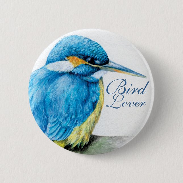 Eisvogel-Vogel-Liebhaberknopf/-Abzeichen Button (Vorderseite)