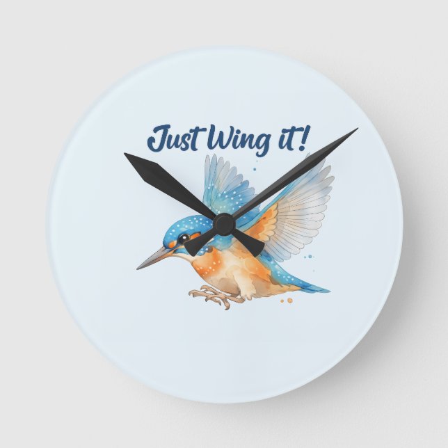 Eisvogel Wanduhr (Vorderseite)