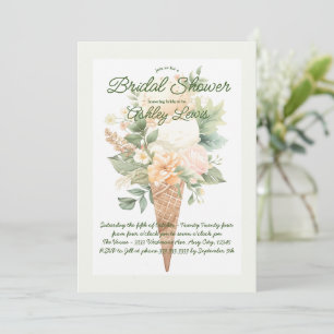 Eiswaffel mit Grünzeug, Boho-Blumeneis Einladung