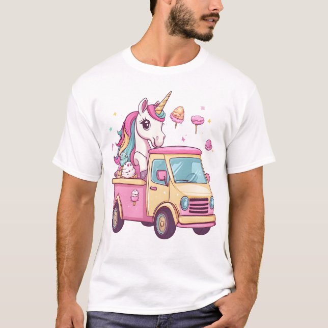 Eiswagen-Einhorn (1) T-Shirt (Vorderseite)