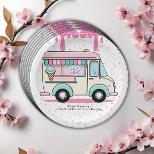Eiswagen-Schaufel-Streusel-Baby-Party Pappteller
