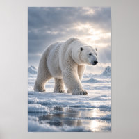 Eiswandernder Eisbär in der Arktis Wildlife-Wandbi
