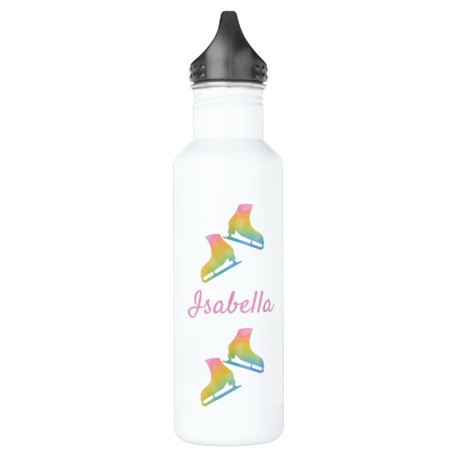 Eiswasserflasche mit Skaten Skate Regenbogen Edelstahlflasche (Links)