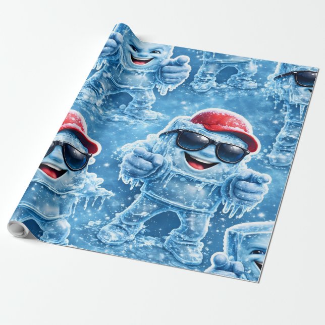 Eiswürfel-Mann Premium-Geschenkpapier Geschenkpapier (Ungerollt)