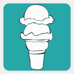 Eiswürfel Quadratischer Aufkleber