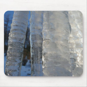 Eiszapfen Abstrakte Blaue Winterfotografie Mousepad