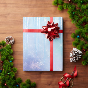 Eiszapfen Schneeflocken Kristalle Blau Lila Geburt Geschenkpapier