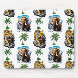 Eiszeit Mammoth Saberzahnzahn Tiger Muster Design Mousepad