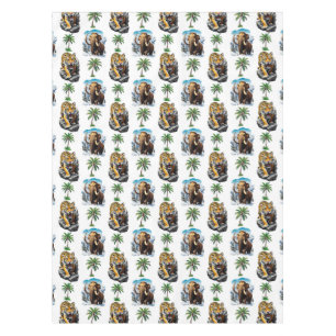 Eiszeit Mammoth Saberzahnzahn Tiger Muster Design Tischdecke