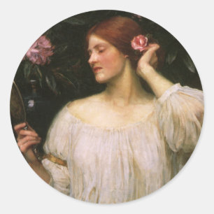 Eitelkeit von John William Waterhouse Runder Aufkleber