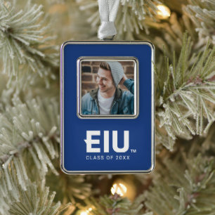 EIU-Blockbuchstabe Rahmen-Ornament Silber