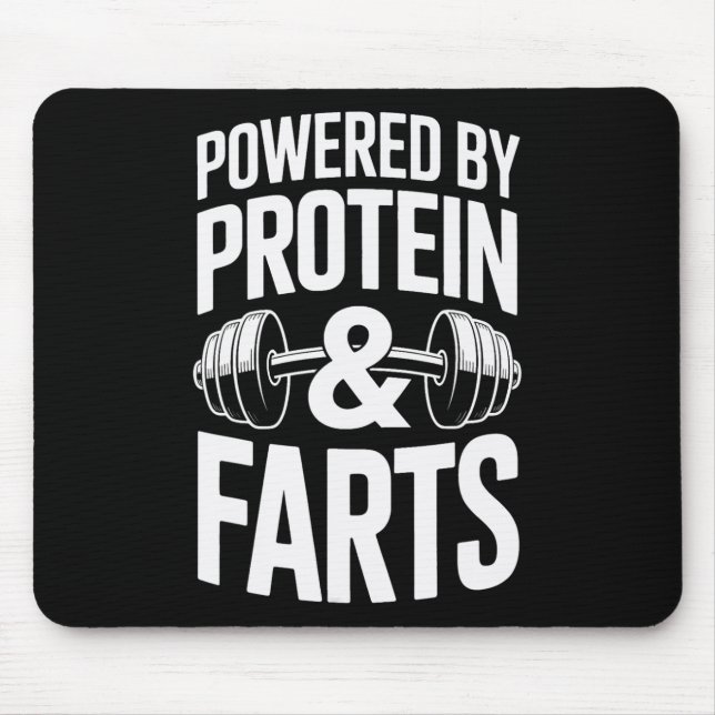 Eiweiß und Furzen Bodybuilding Gewicht Mousepad (Vorne)