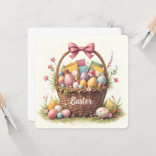 Eizellbasket mit farbenfrohen Ostereiern Einladung