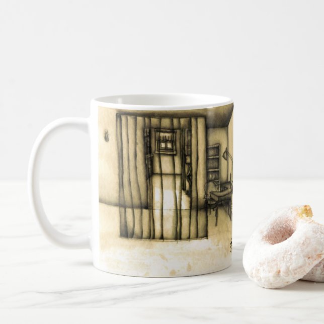ejgoldguru - Ink Wash - Norton Street Kaffeetasse (Mit Donut)