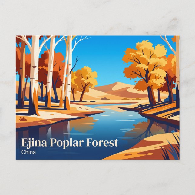 Ejina-Pappelwald China Postkarte (Vorderseite)