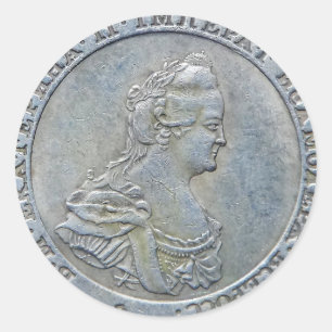Ekaterine II/Königin Catherine II, Russland Runder Aufkleber