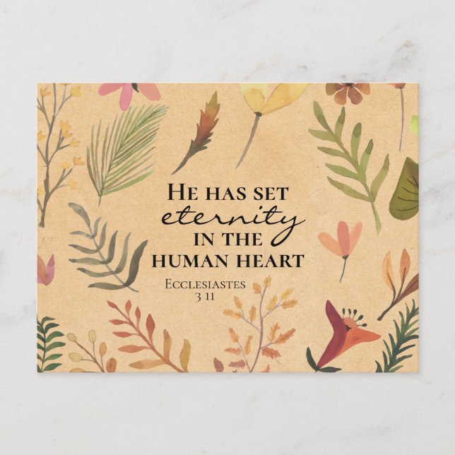 Ekclesiastes 3:11 Er hat Set Ewigkeit im Herzen Postkarte (Vorderseite)
