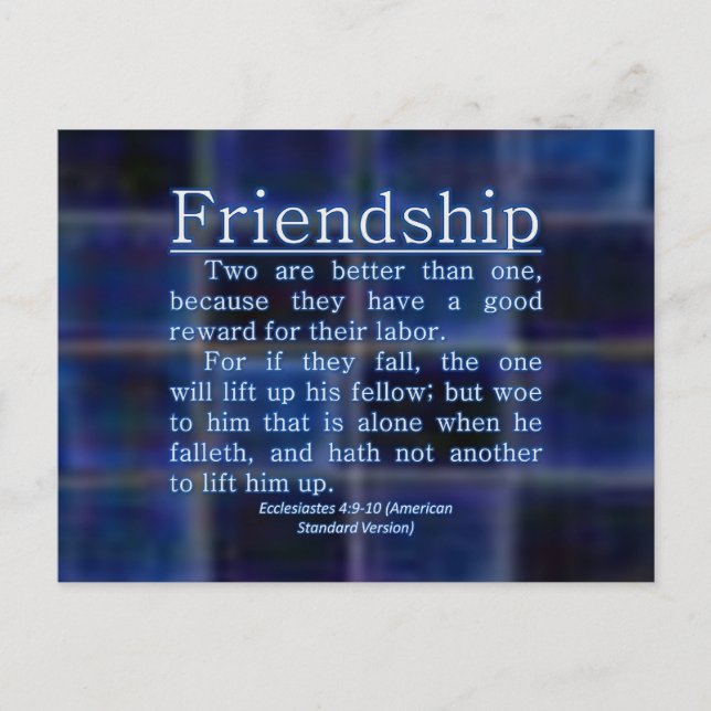 Ekclesiastes 4:9-10 postkarte (Vorderseite)