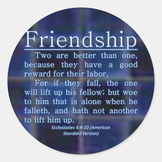 Ekclesiastes 4:9-10 runder aufkleber (Vorderseite)