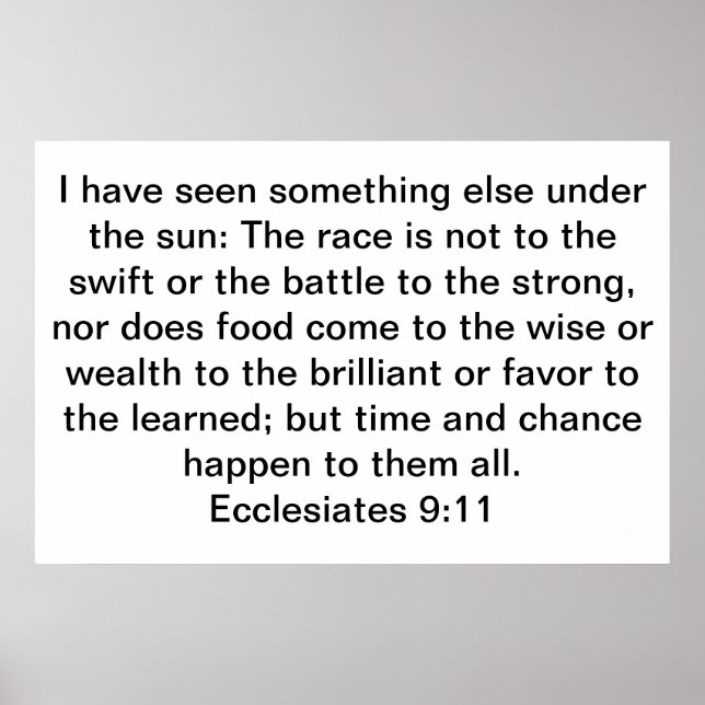 Ekclesiastes 9:11 poster (Vorne)