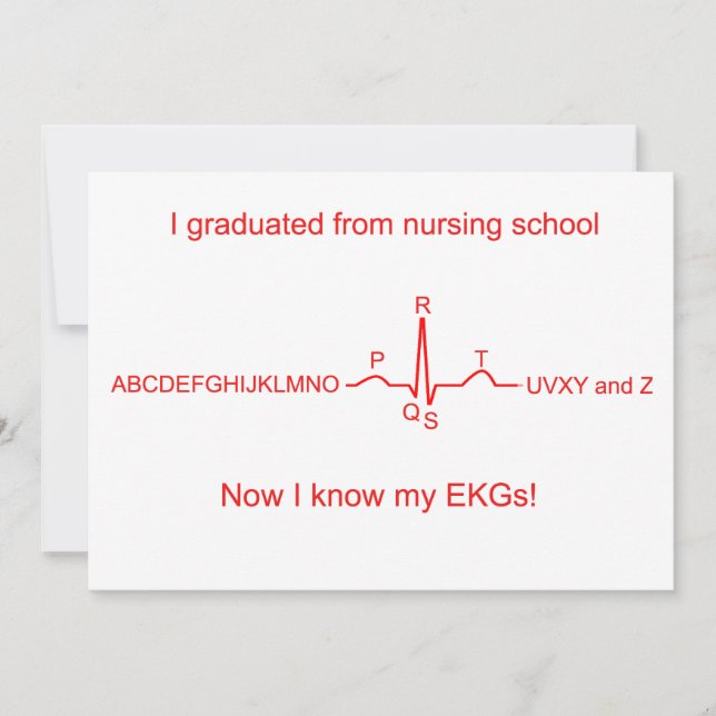 EKG-Abschluss-Karte der Krankenpflegerschule Einladung (Vorderseite)