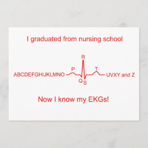 EKG-Abschluss-Karte der Krankenpflegerschule Einladung