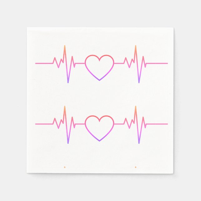 EKG Heart Beat Serviette (Vorderseite)