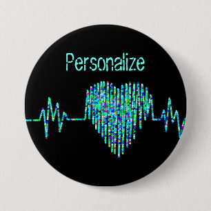 EKG heart medical ekg line Button