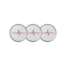 EKG Heartbeat Golf Ball Marker