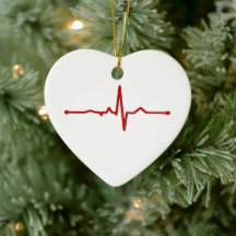 EKG Heartbeat Hanging Heart Ornament individuell a